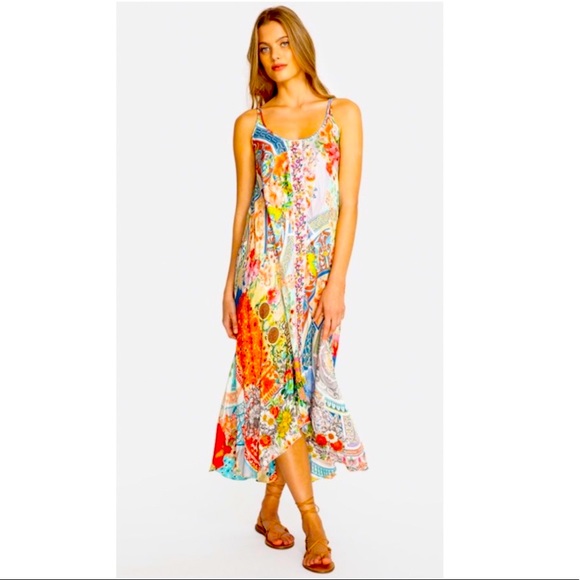 Johnny Was Dresses & Skirts - Johnny Was Bright Multicolor Floral Paisley Slip Maxi Dress